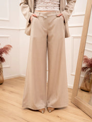 Pantaloni sabbia Amour con merletto in pizzo - Vicolo