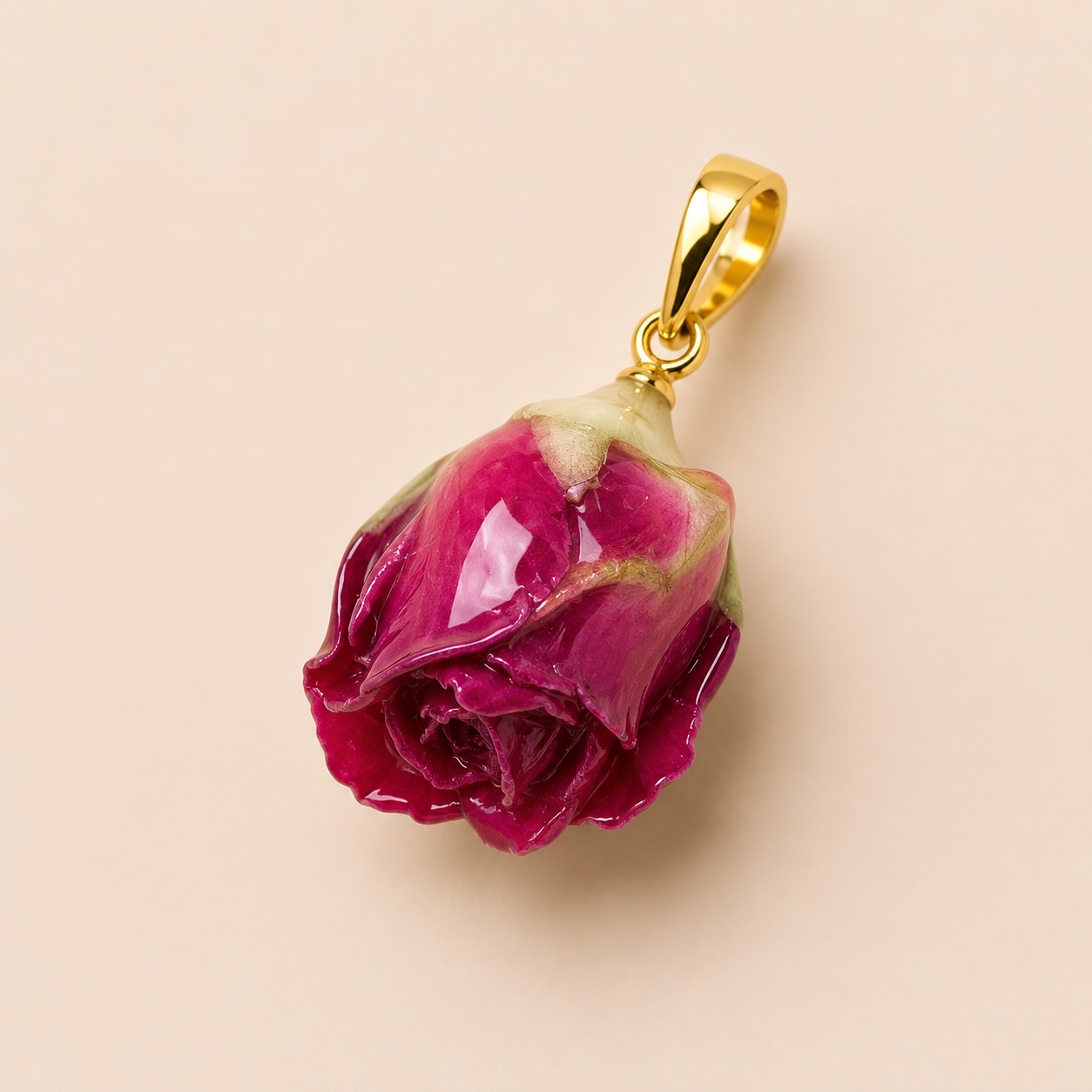 Ciondolo fiore resina fucsia maxi - Calibro Shop