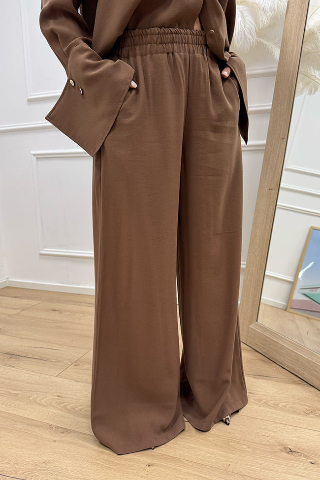 Pantaloni bruciato a palazzo con elastico - HaveOne