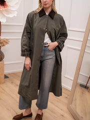 Trench cerato army con colletto a coste - Vicolo