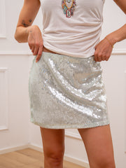 Gonna mini Shine in paillettes menta - Tensione In