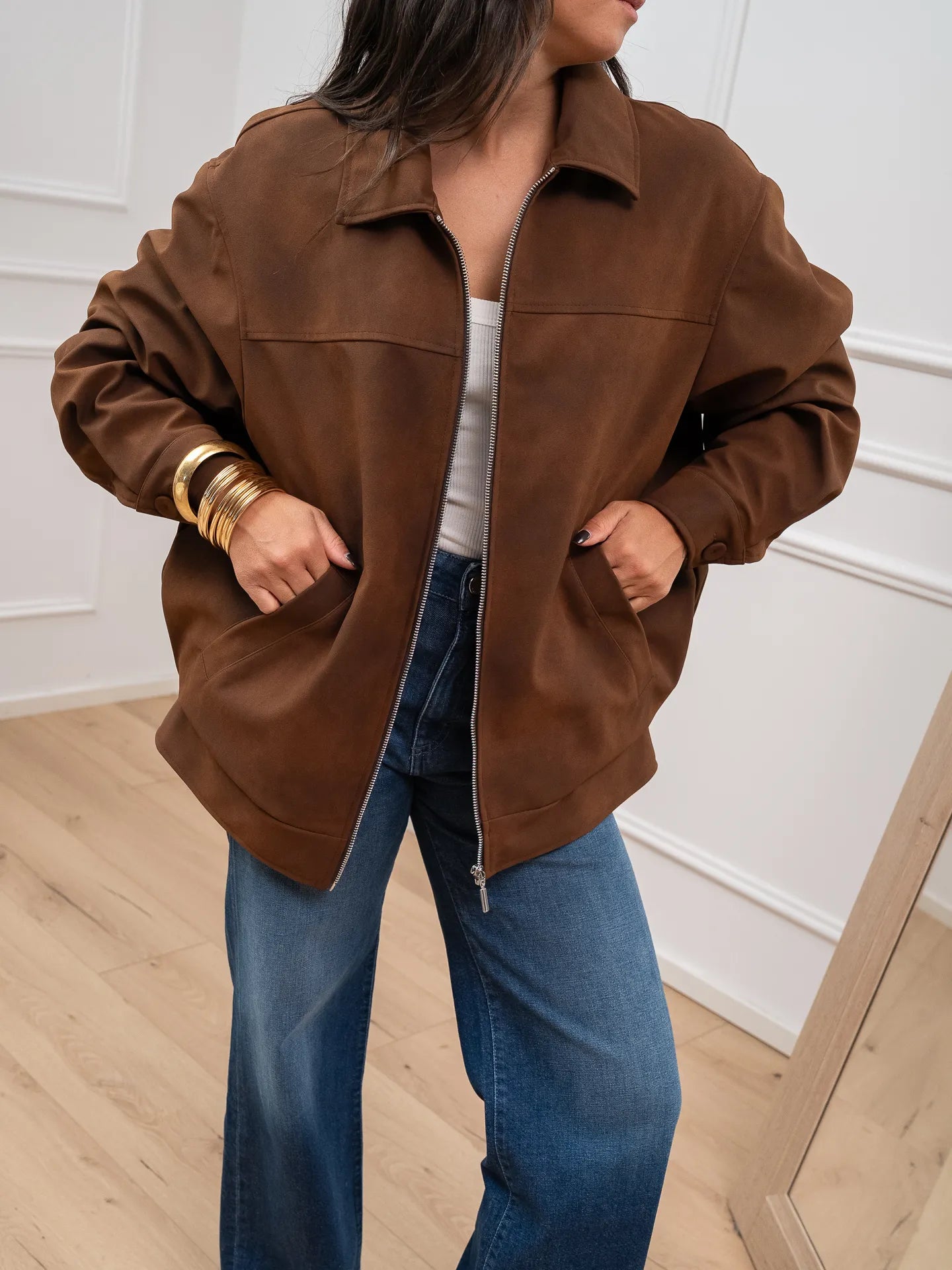 Giacchetto aviatore in suede cuoio - HaveOne