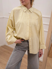 Camicia riga gialla con manica larga - Vicolo