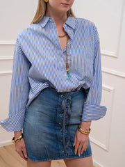 Camicia Jamie rigata celeste over - JJXX