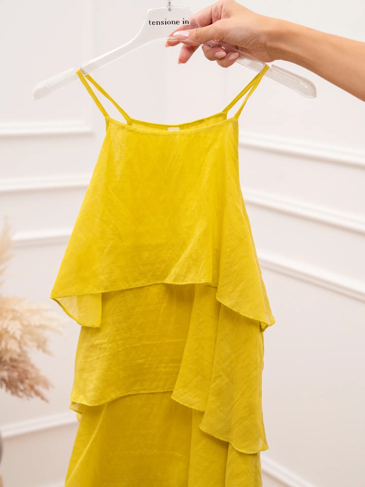Vestito Selena lime a balze in lyocell - Tensione In