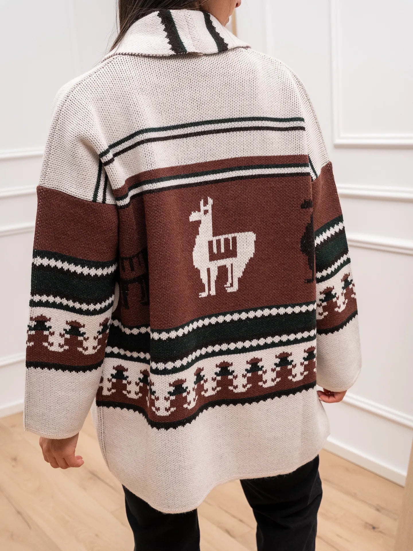 Cardigan Montana burro, bosco, gianduia - Vicolo