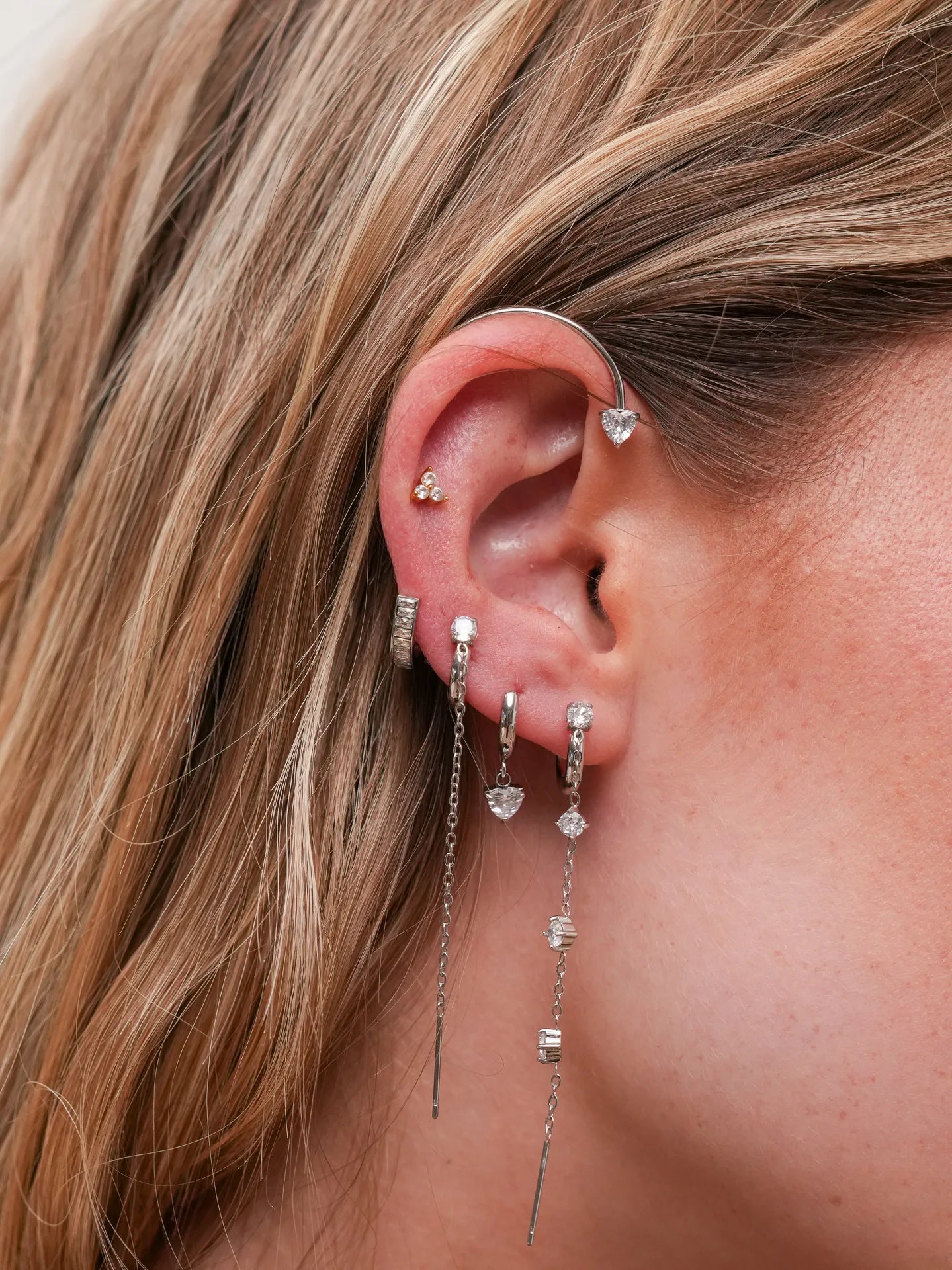 Ear cuff multicharms argento - Calibro Shop