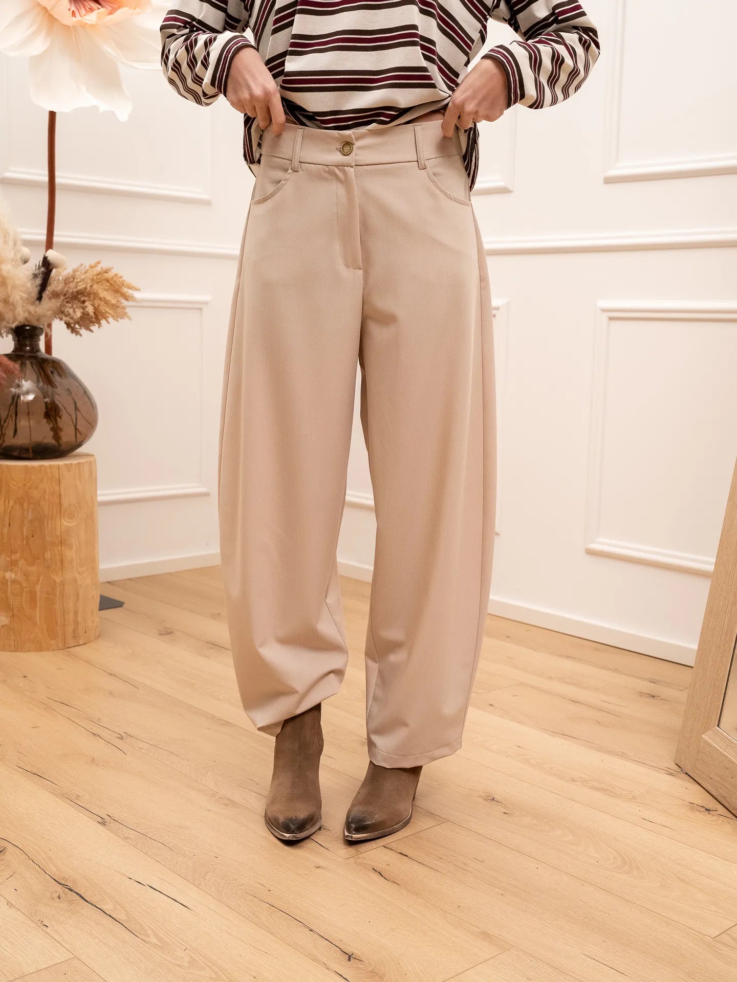 Pantaloni beige balloon fit - Tensione In