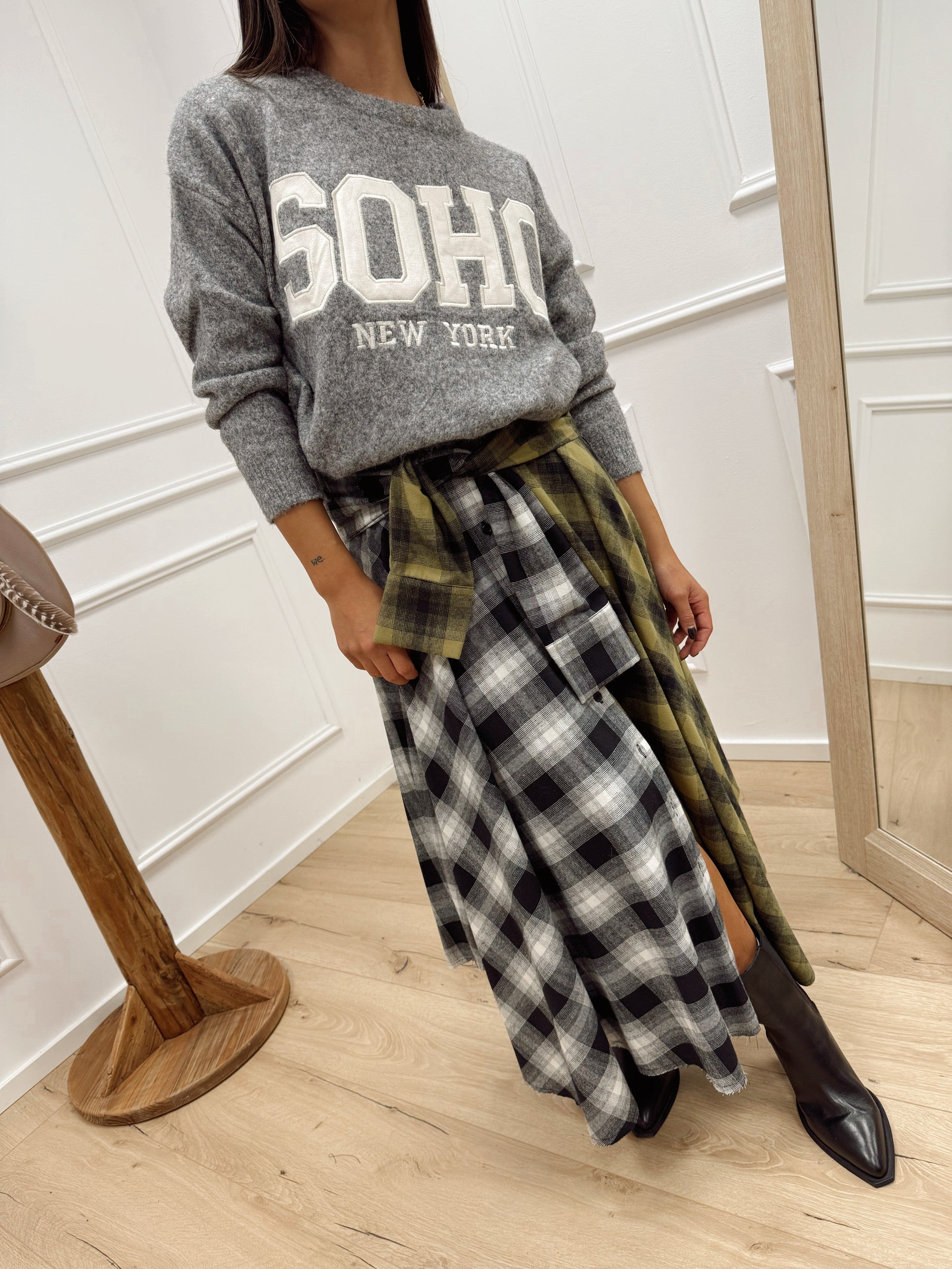 Maglia grigia "Soho" misto lana - HaveOne