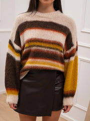 Maglia garzata beige, coccio, moro e senape - HaveOne