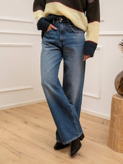Jeans Poppy blu denim senza strappi - Icon Denim