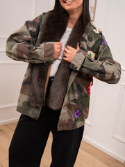 Giacca vintage camouflage con ricami e gilet - Tensione In