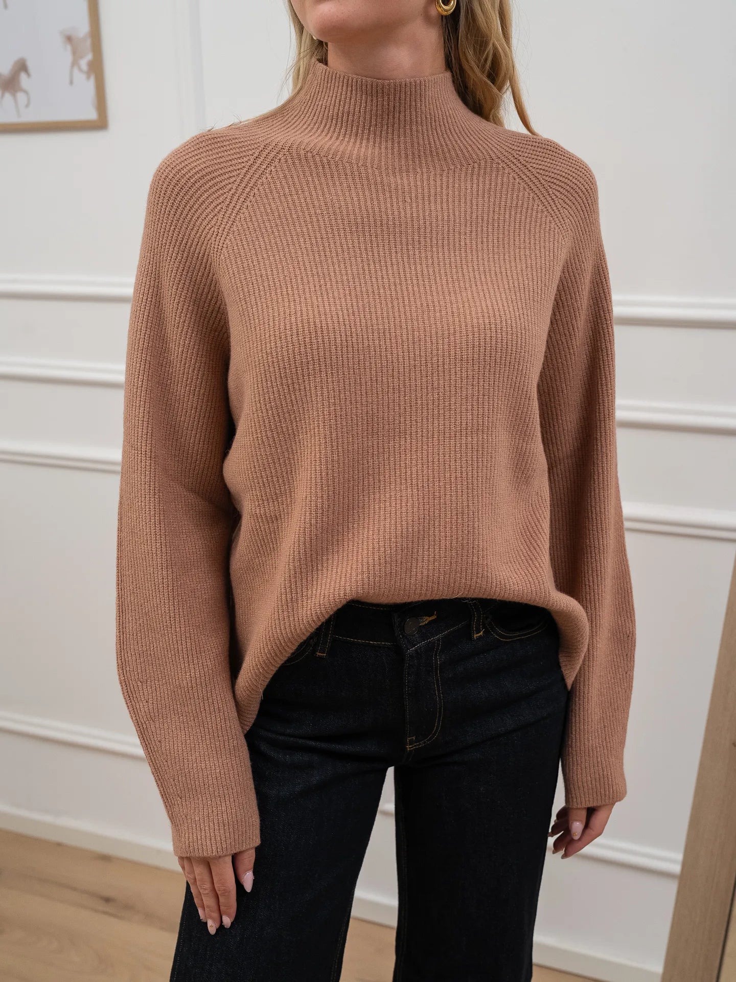 Maglia collo cratere biscotto a coste - Kontatto