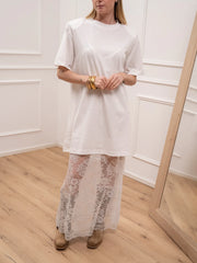 Vestito in pizzo con t shirt bianco - HaveOne