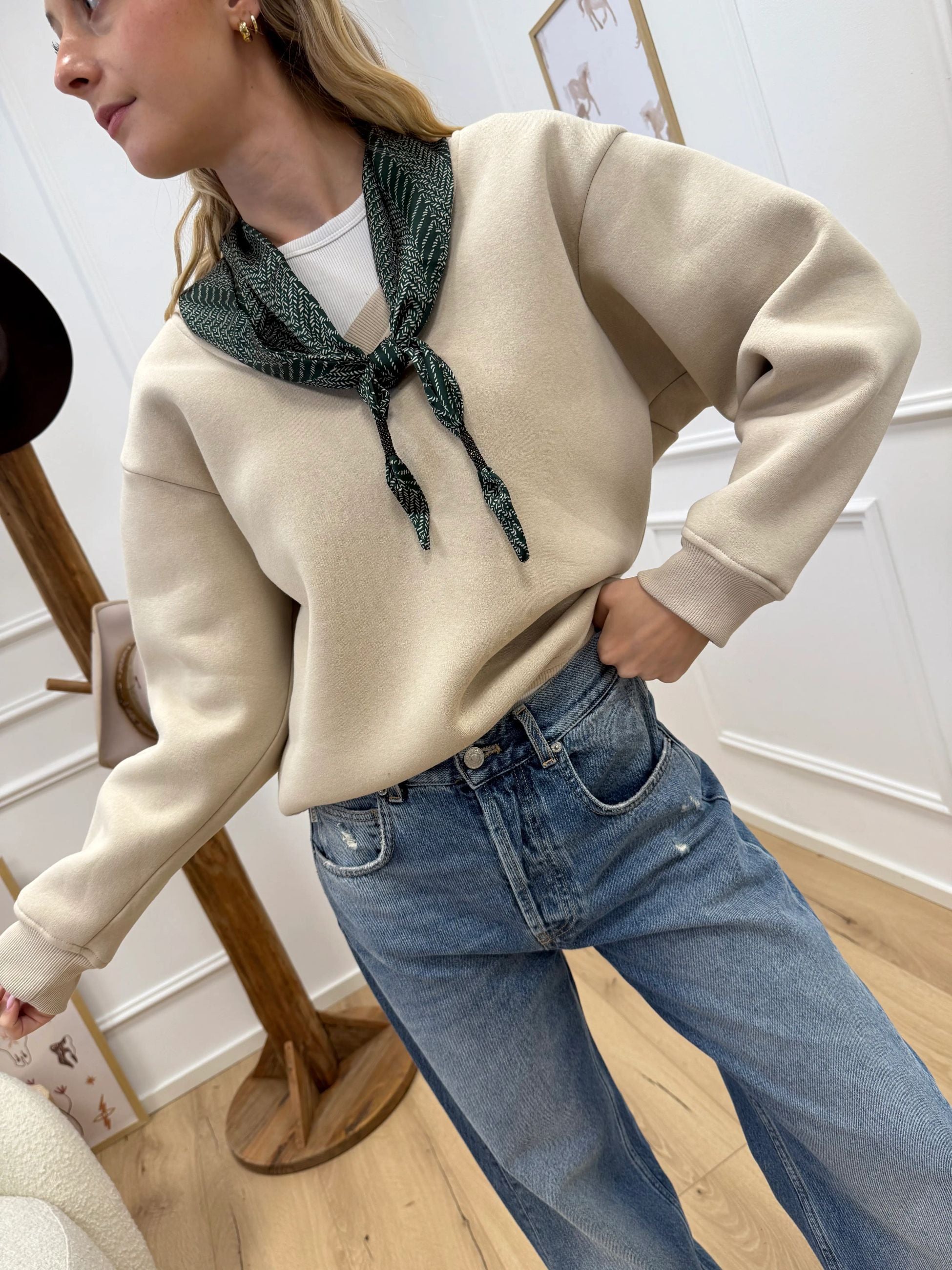 Felpa vaniglia con bandana - Dixie