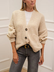 Cardigan tre bottoni calce con tasche - HaveOne