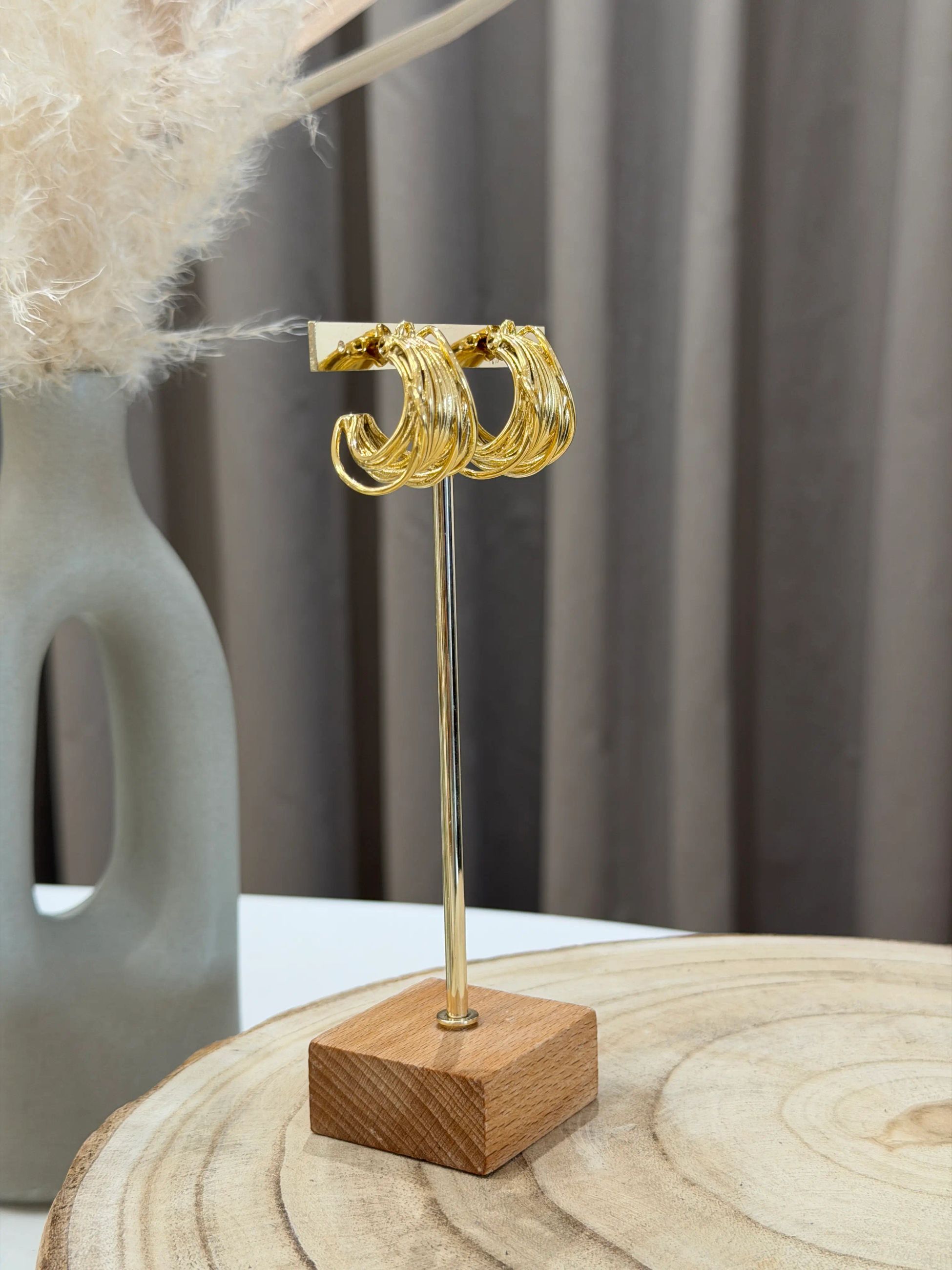 Orecchini multi linee oro - Calibro Shop
