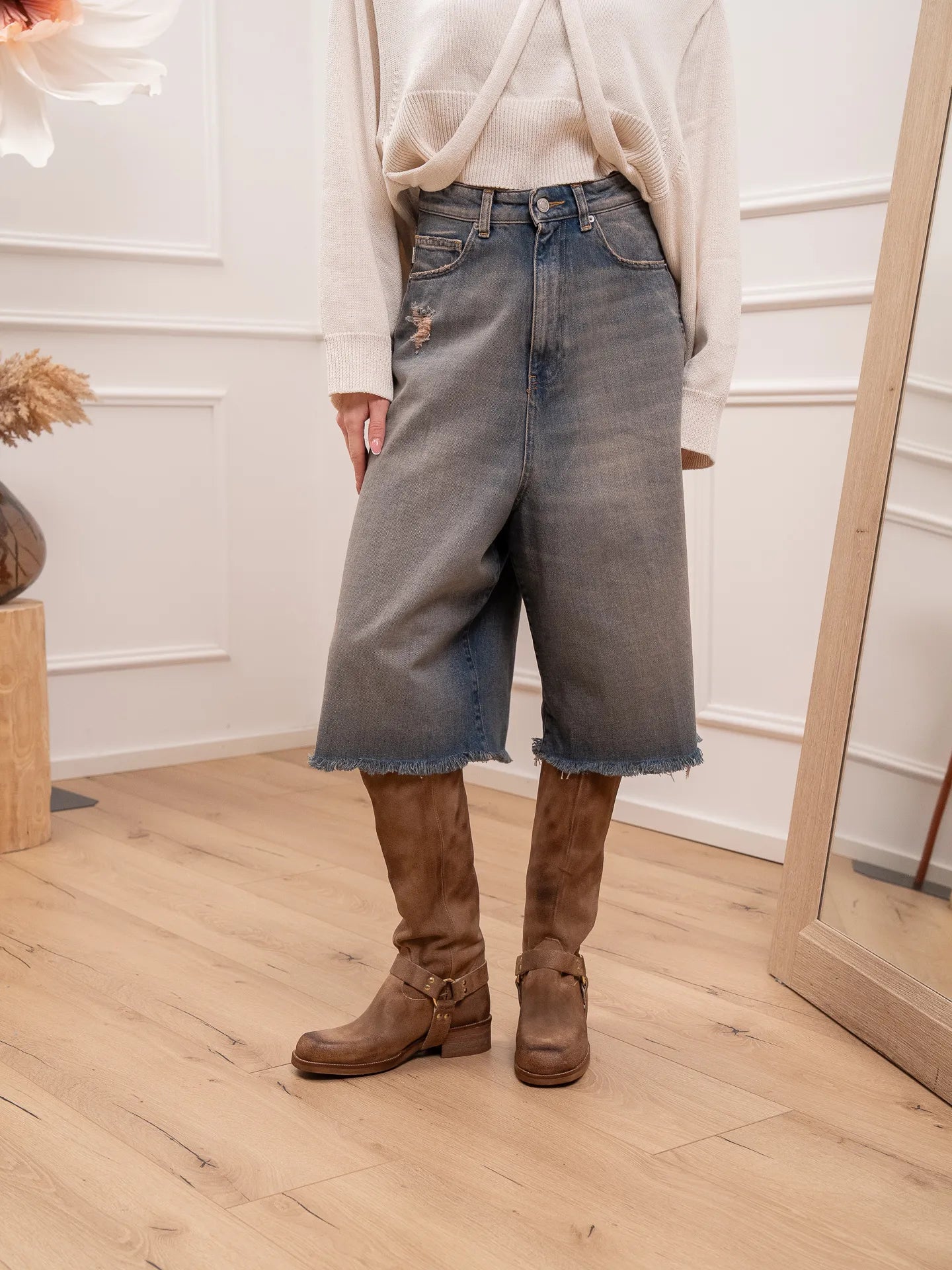 Bermuda Carola in denim sabbiato - Vicolo