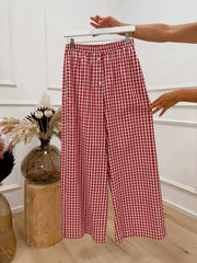 Pantaloni bottoncini vichy rossi - Vicolo