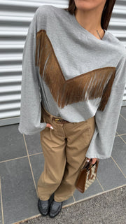 T shirt frange a cuore - Tensione In