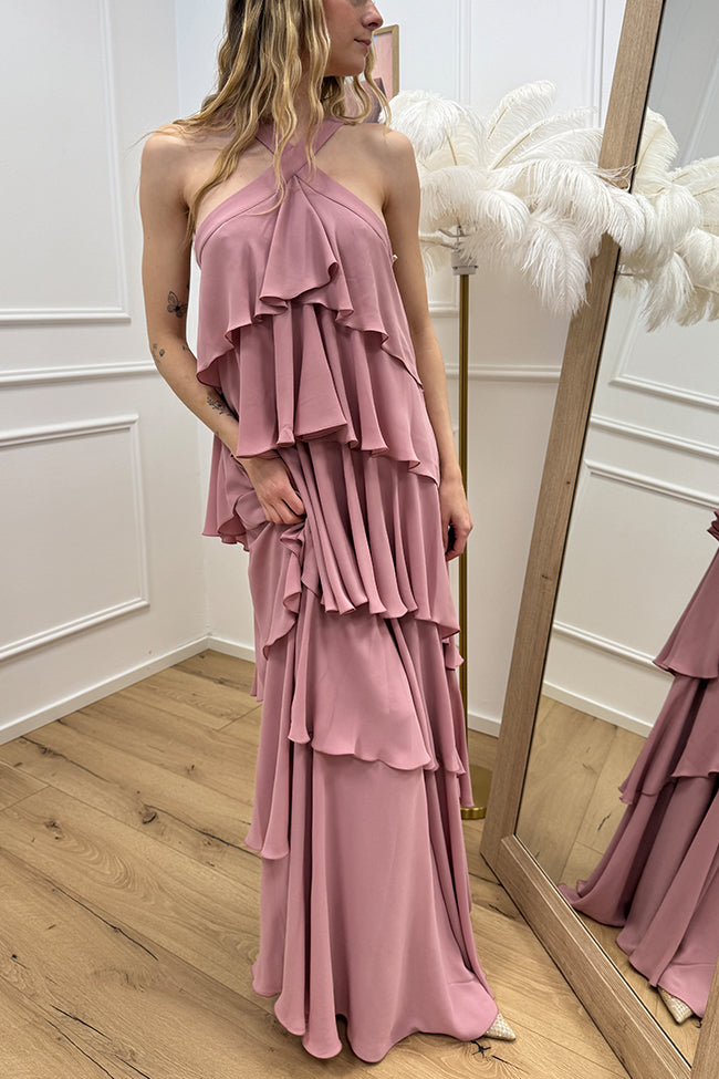 Vestito Lilly rosa a balze - Silence Limited