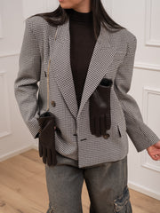 Giacca pied de poule moro con guanti - Tensione In