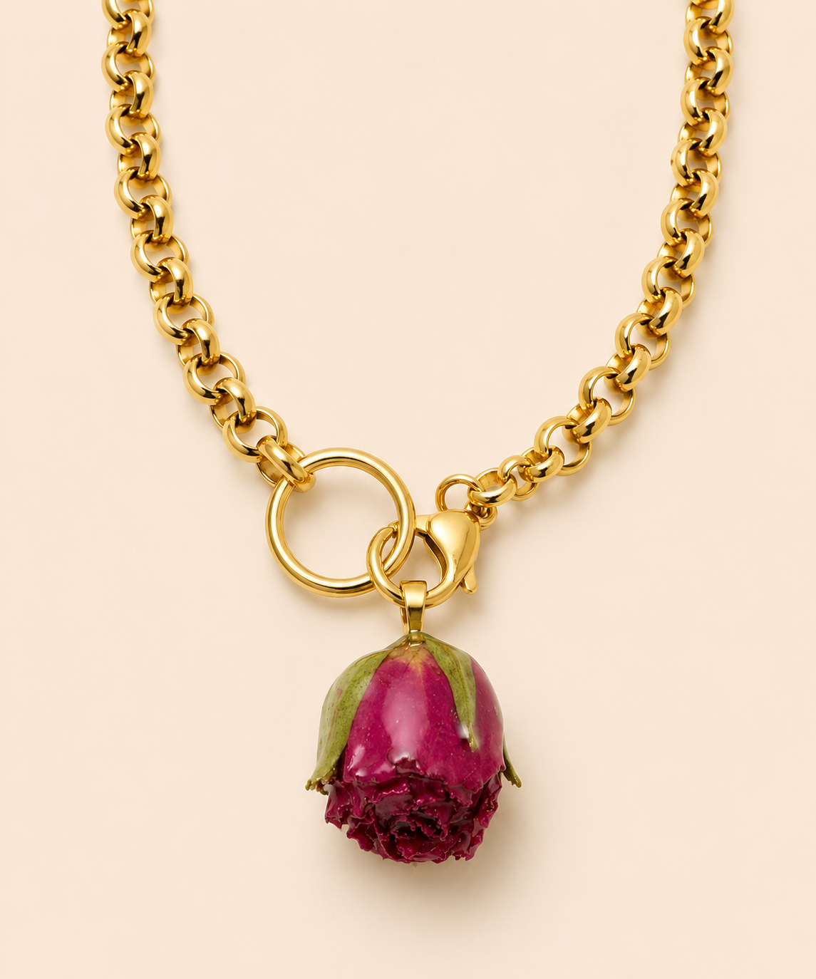 Ciondolo fiore resina fucsia mini - Calibro Shop