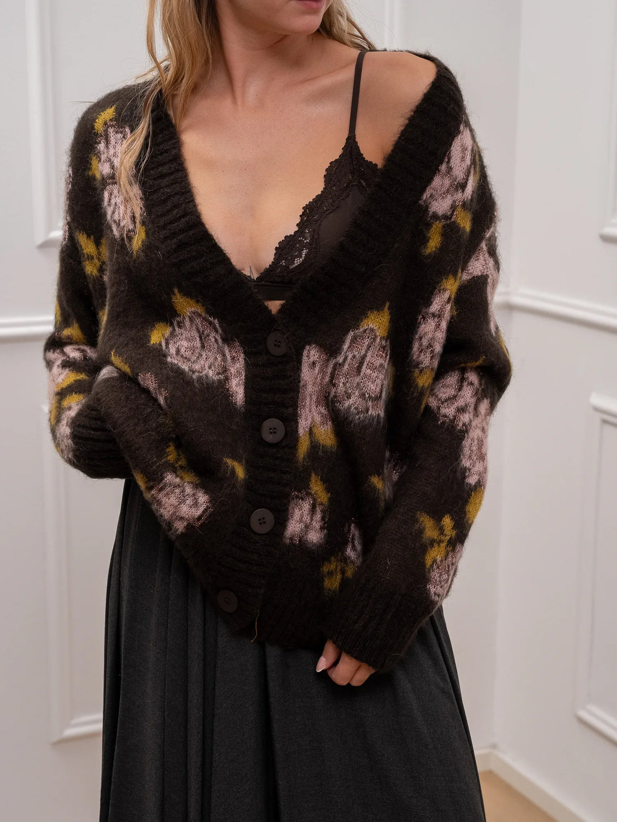 Cardigan Rosè misto mohair - Philia Loft