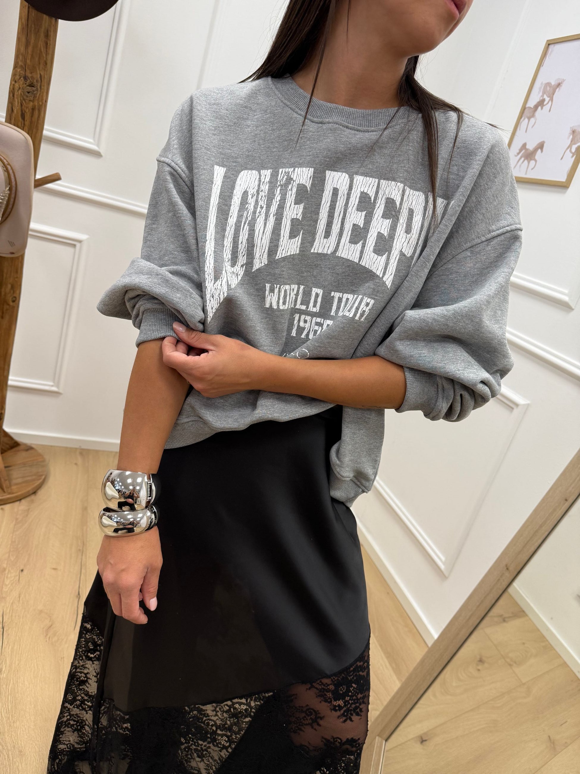 Felpa grigia Love Deeply - Vicolo