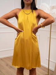 Vestito Lily senape in viscosa - Vicolo