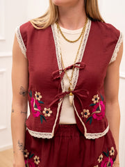 Gilet india con ricami e passamaneria - HaveOne