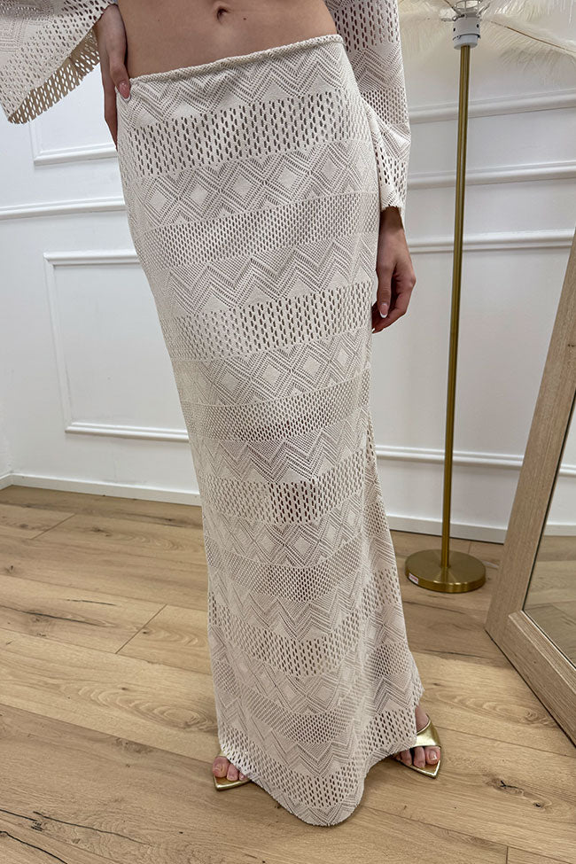 Gonna lunga in crochet burro - HaveOne