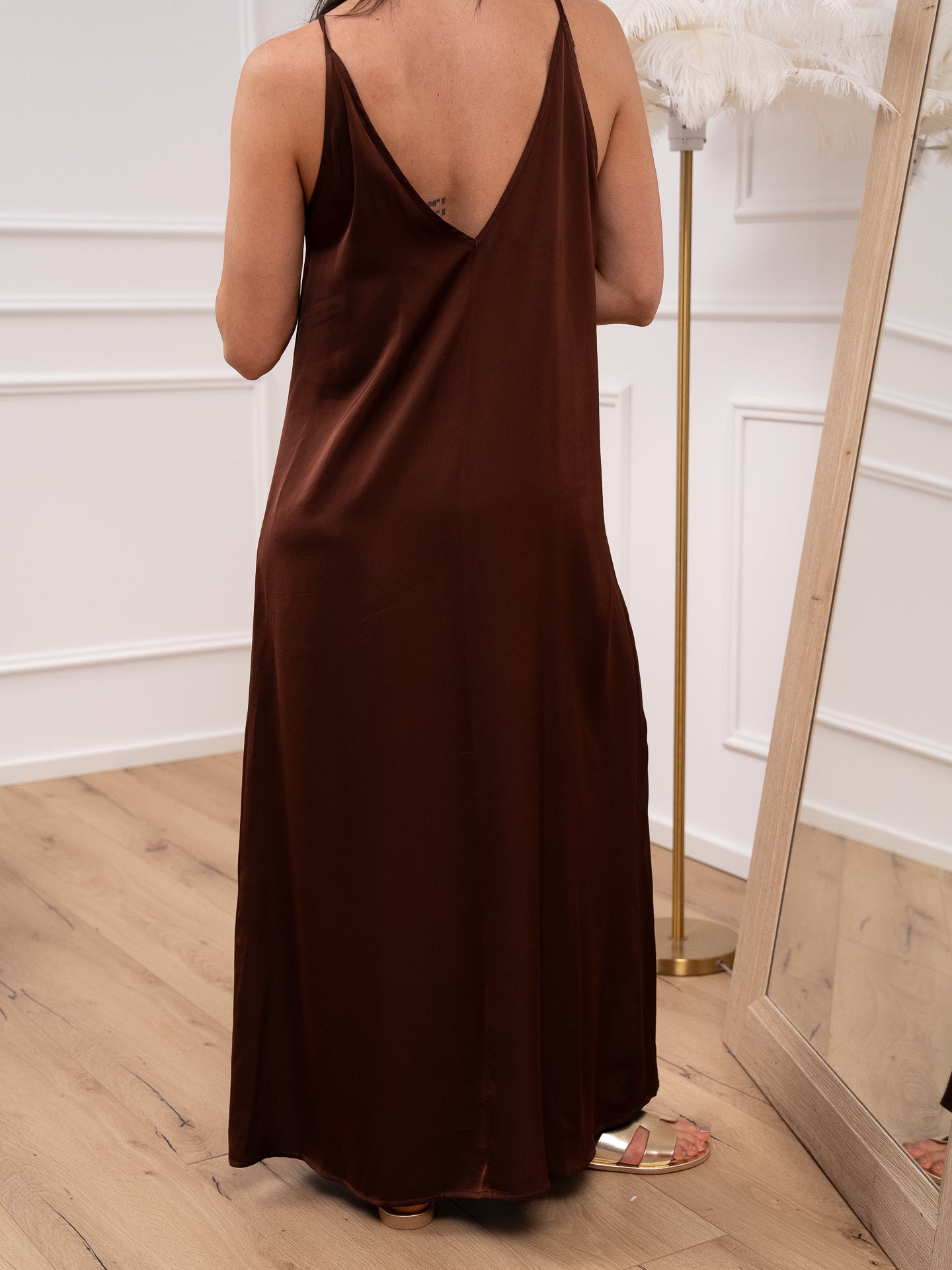 Vestito lungo choco scollo a v sul retro - HaveOne
