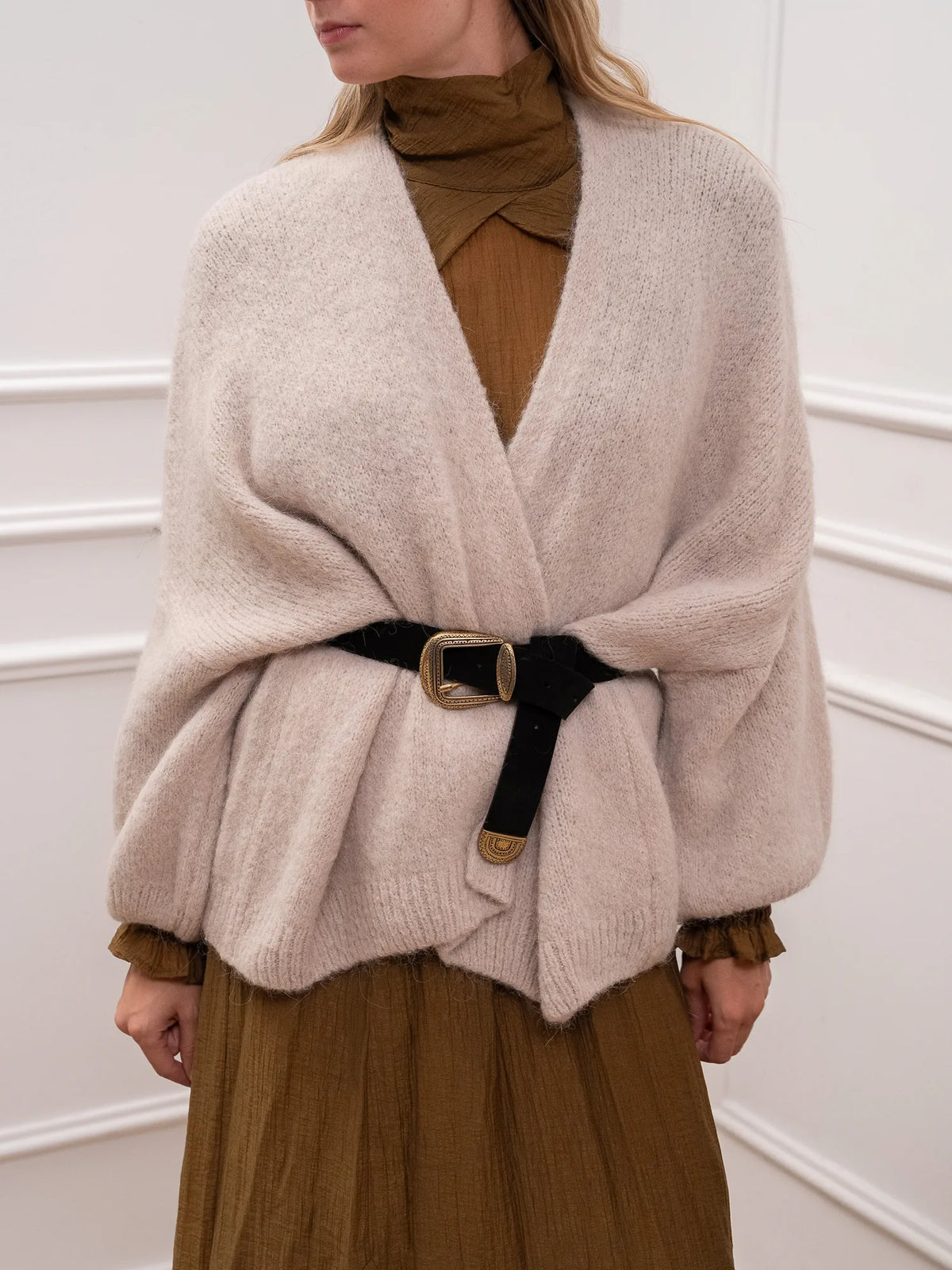 Cardigan sciallato misto alpaca - Philia Loft