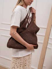 Borsa shopper crochet moka - Calibro Shop