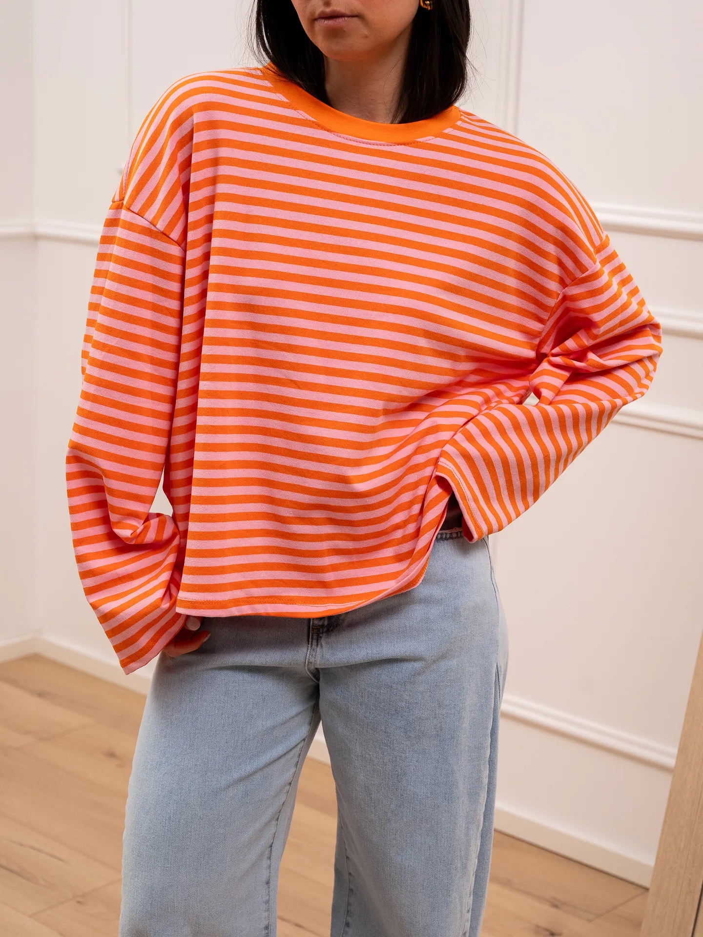 T shirt Stripe rosa e arancio - Crispy