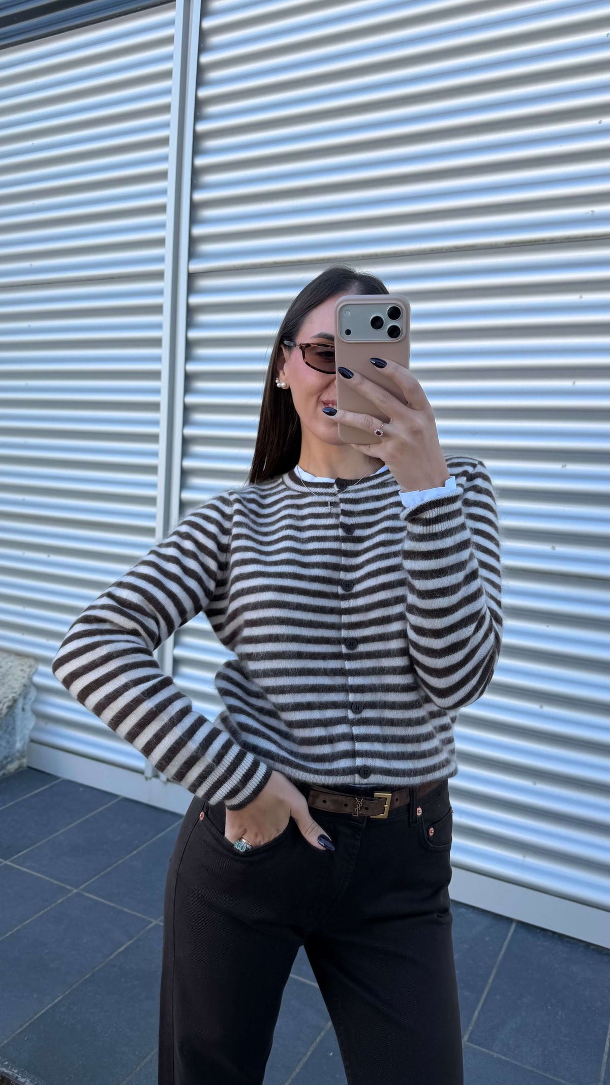 Maglia rebecchina a righe lana e cashmere - Tensione In
