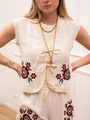 Gilet burro con ricami e passamaneria - HaveOne