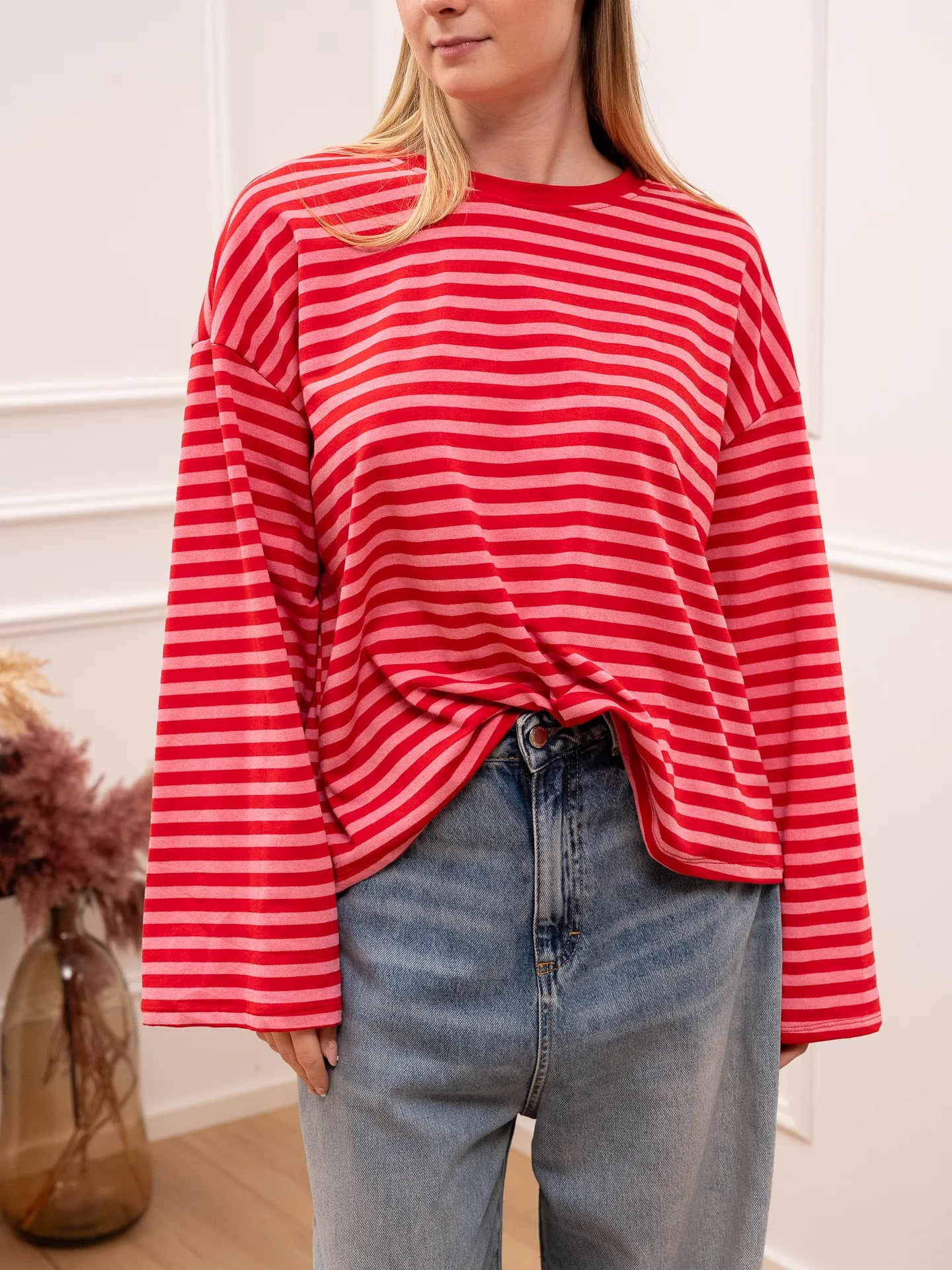 T shirt Stripe fragola e rosa - Crispy