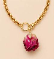 Ciondolo fiore resina fucsia maxi - Calibro Shop