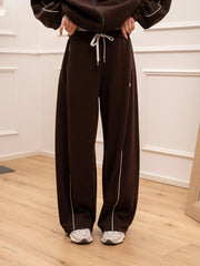 Pantaloni joggers fondente riga bianca - Vicolo