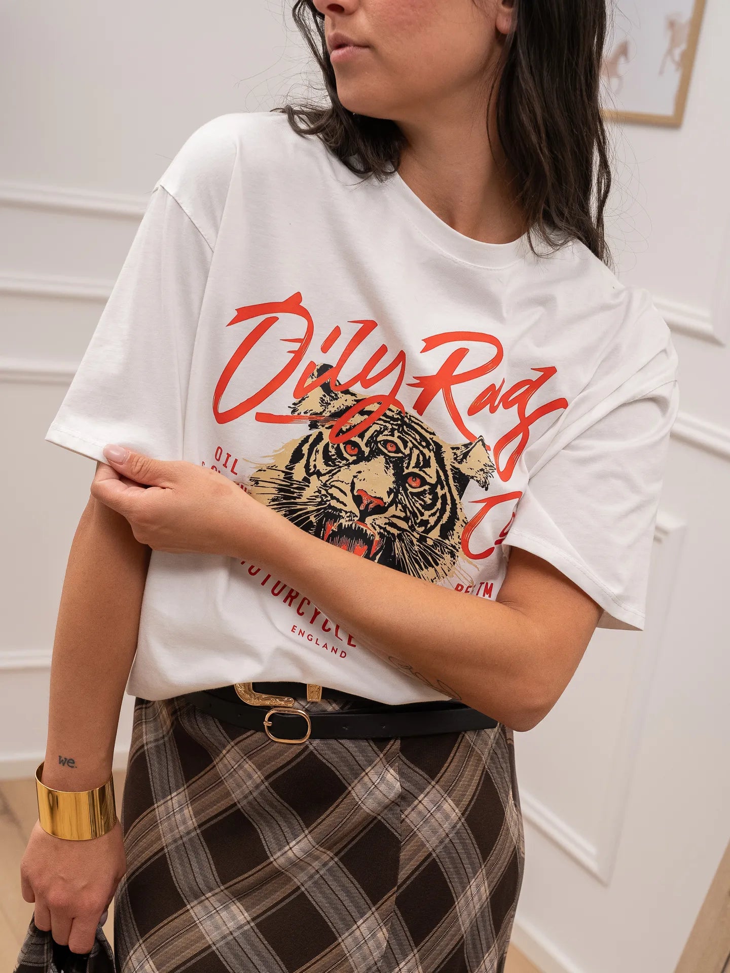 T shirt burro stampa tigre "Motorcycle" - HaveOne