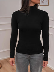 Maglia nera dolcevita 100% lana - HaveOne