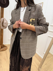 Giacca principe di galles patch teddy - Vicolo