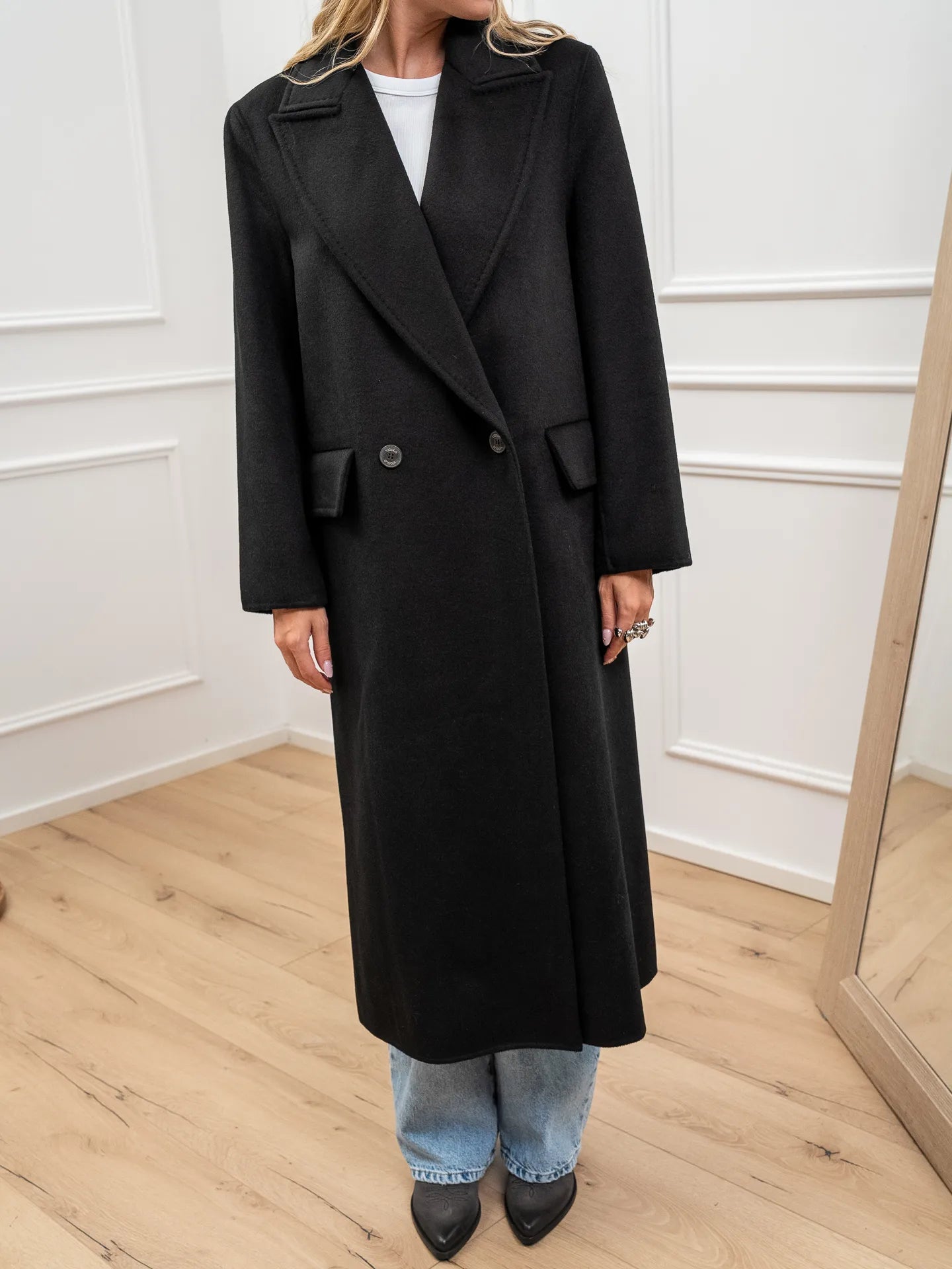 Cappotto handmade nero doppiopetto - Vicolo