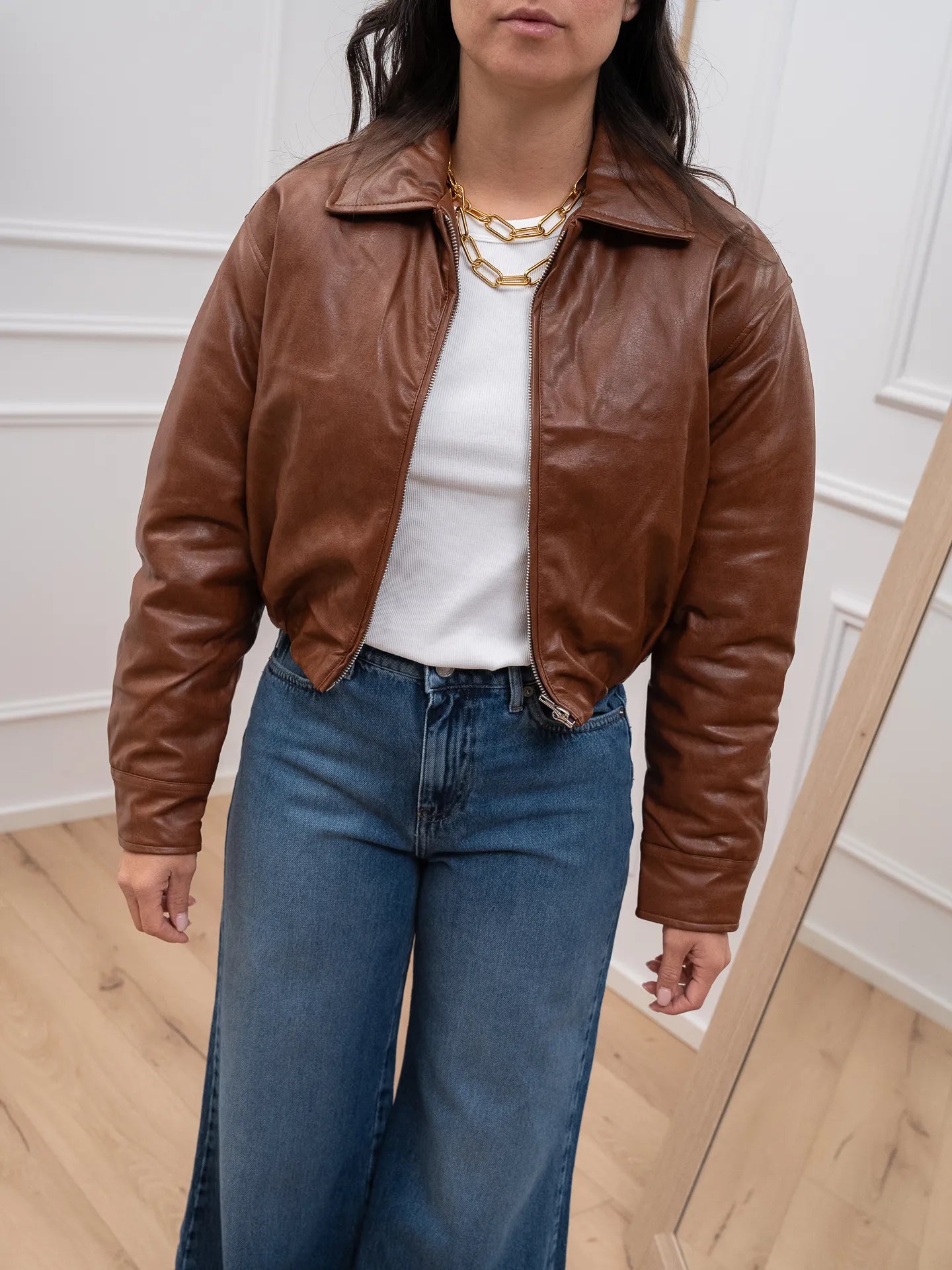 Bomber crop cognac - Glamorous