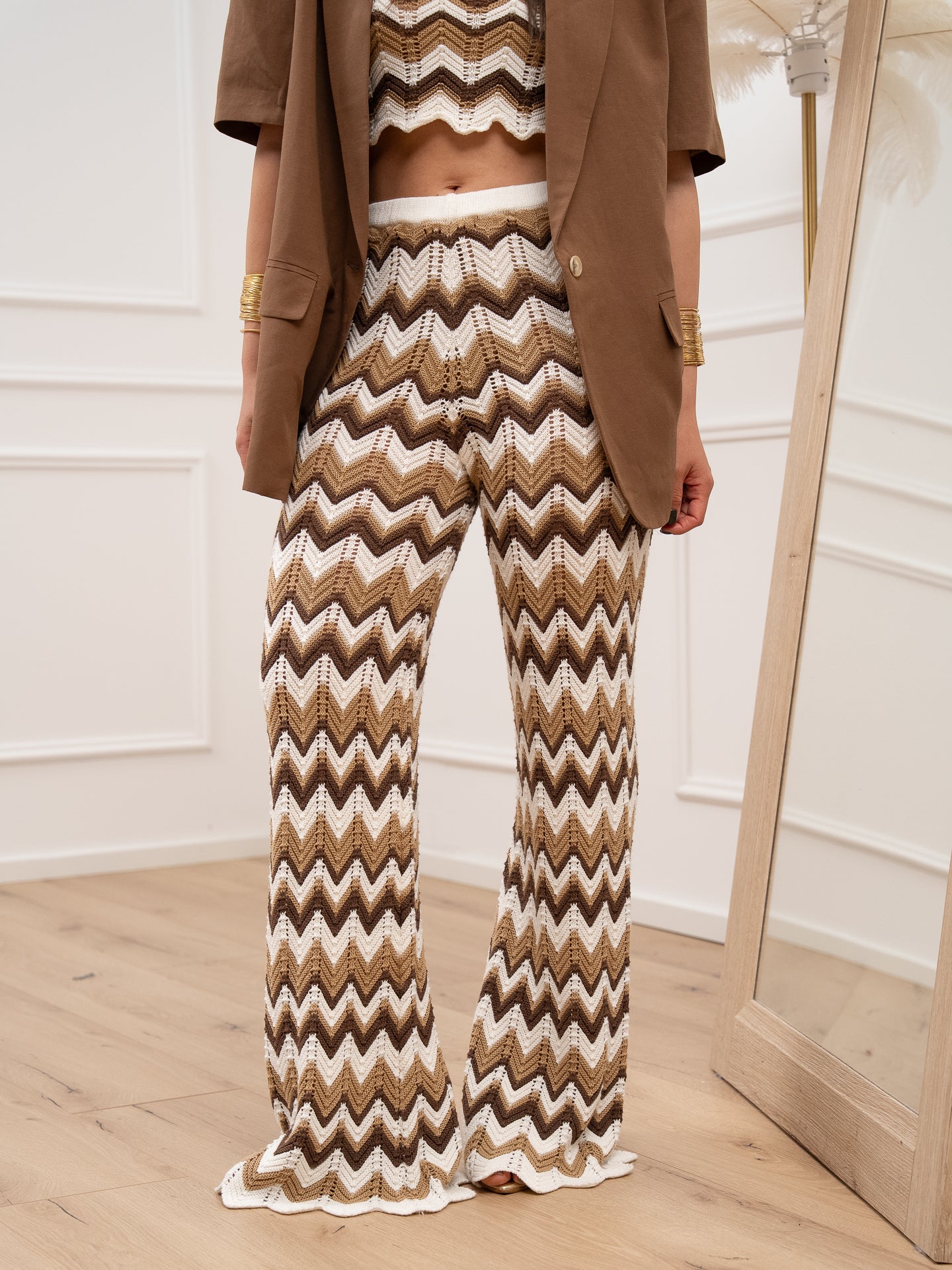 Pantaloni crochet onde panna, moro e nocciola - HaveOne