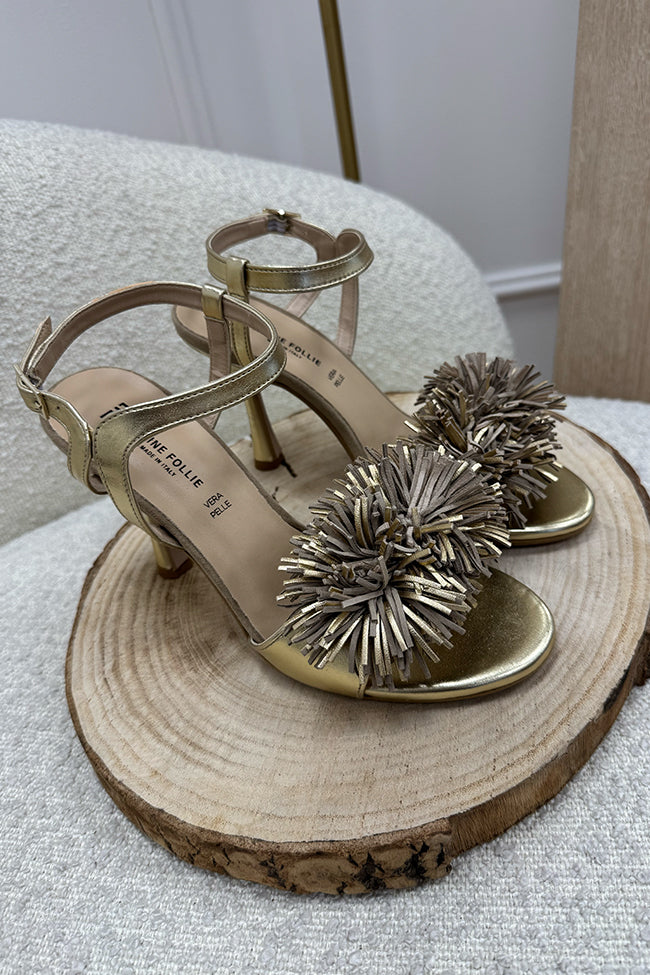 Sandali pon pon oro - Divine Follie
