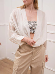 Camicia burro con fascia paillettes - HaveOne