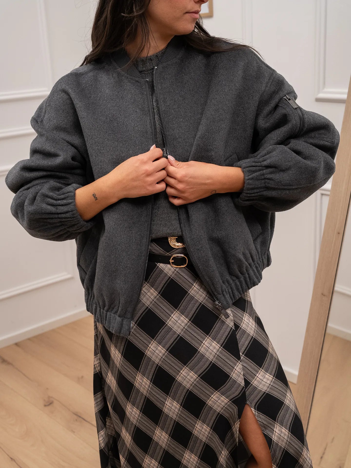 Bomber misto lana grigio - Vicolo